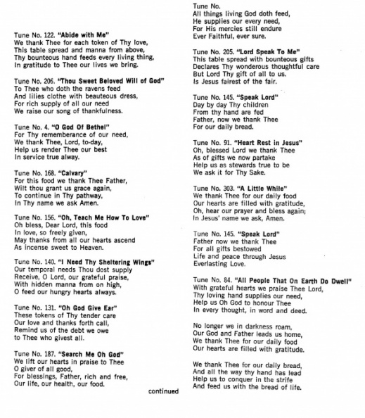 Table Grace Card giving words for various graces
offering thanks to God which were sung before meals.
Graces 1.jpg