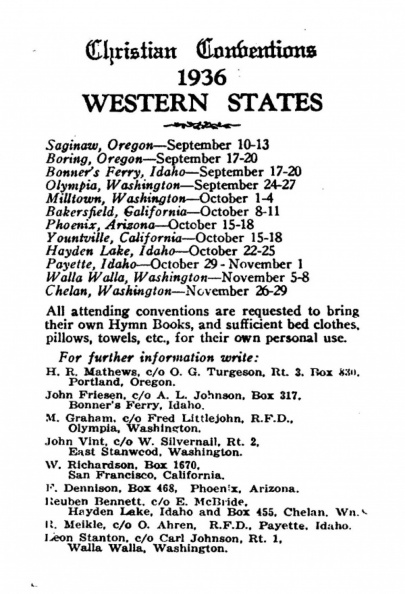 1936 Western States Christian Conventions   