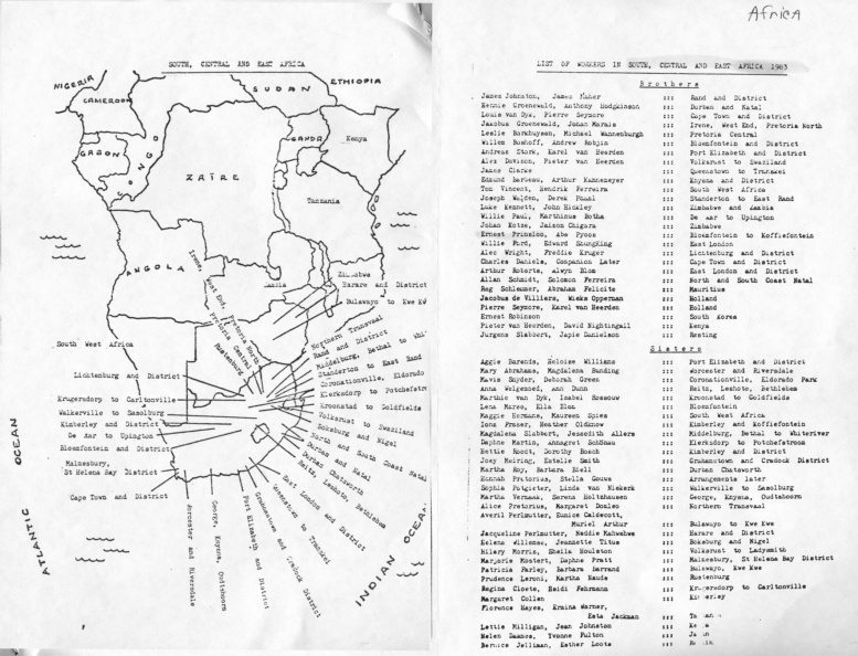 South, Central, East Africa - 1963