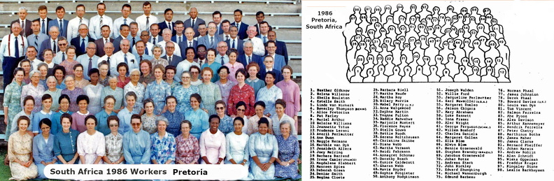South Africa 1986 Pretoria Workers names