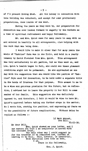 Dandenong Convention
Account of how the Convention grounds
at Dandenong were obtained.
Page 5 Dandenong Conv. Aust Account p5.jpg