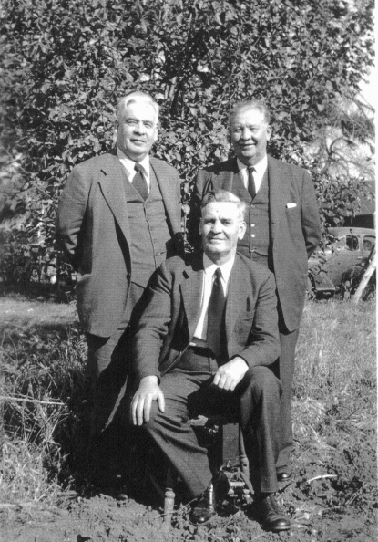 The three Jardine Brothers came from Lanarkshire, Scotland and all of them were workers.
James (1884-1969), Walter (1890-1970), Nichol (1883-1954).
James pioneered Switzerland and Germany.
Taken Dec., 1944 in Minnesota USA.
When Nicol Jardine died, there were about 1,340 people present and 220 cars in the funeral procession.
Jardine Brothers.jpg
