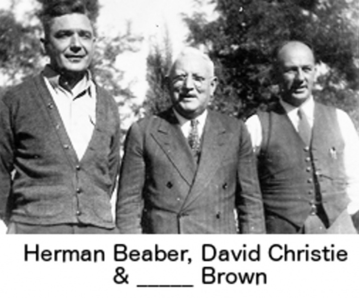 Christie, David (center) (1904) Herman Beaber (left) & _____