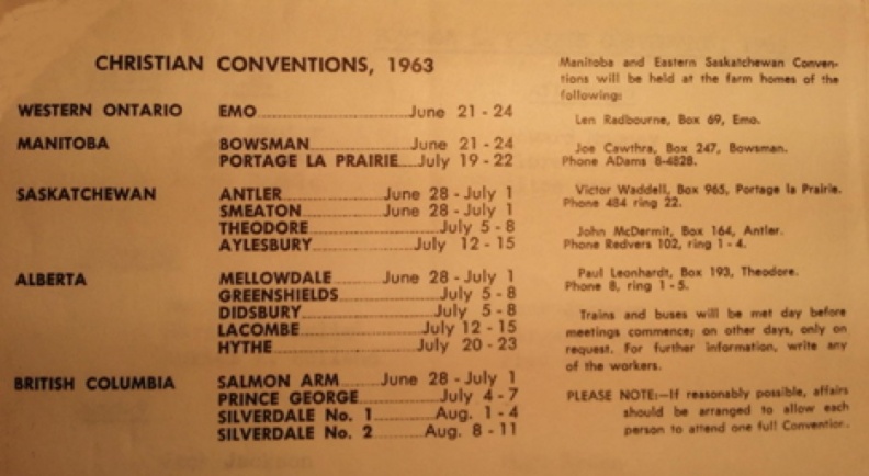 Christian Conv List, 1963  