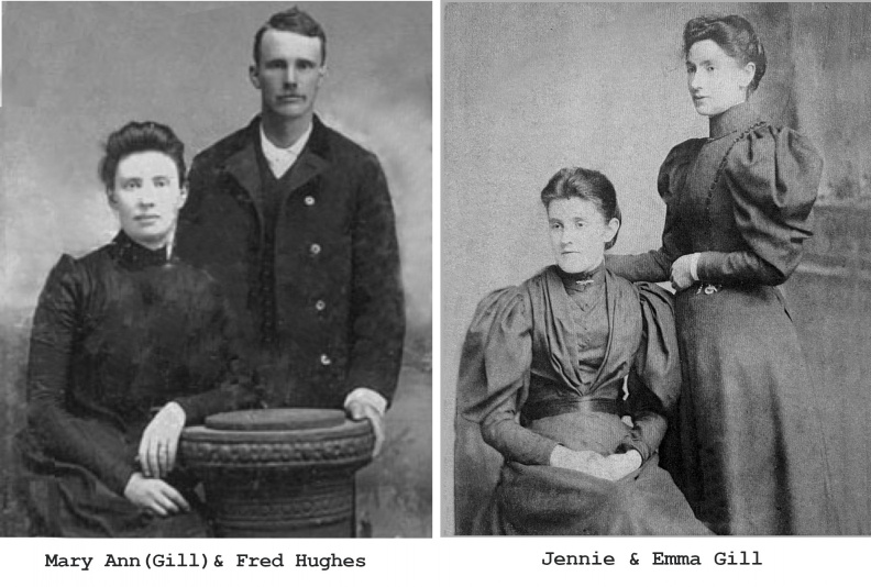 Emma Gill and her sister Jennie were two of the very FIRST women to go in the work.
Both entered the work in 1900.
Photo taken in 1899.
**********
Mary Ann Gill and Fred A. Hughes, married February 25, 1891
Emigrated to Cando, North Dakota in 1893
Parents of Workers: Garrett Hughes and Hazel Hughes Gill family.jpg