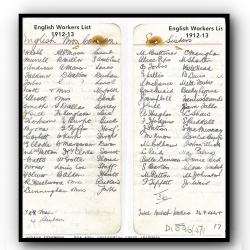 Workers Lists- Earliest (Oldest date on record)